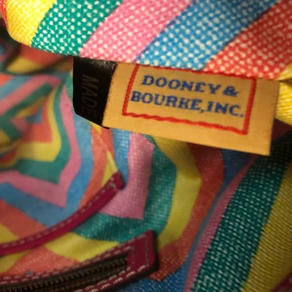 DOONEY & BOURKE Drawstring Bucket Bag Black Brown Pebble Grain Leather - Picture 12 of 15